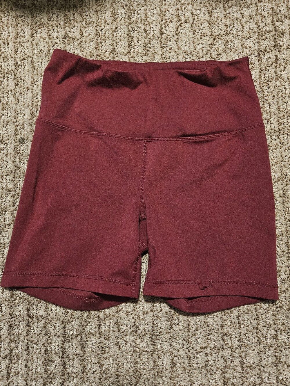 Burgundy High Waisted Yogalicious Yoga Shorts